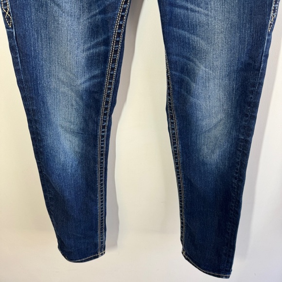 Y2K Rock Revival Adele Skinny Jeans Blue Size 29 Distressed Stretch Denim - Picture 4 of 16